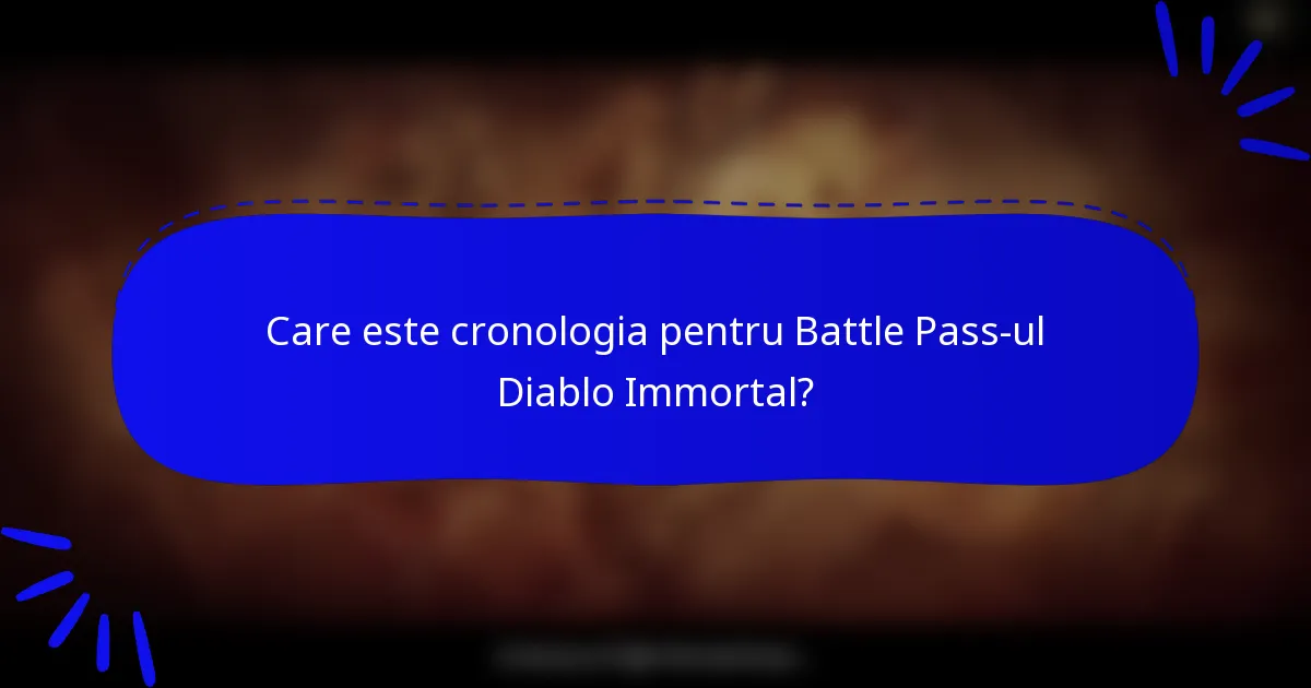 Care este cronologia pentru Battle Pass-ul Diablo Immortal?